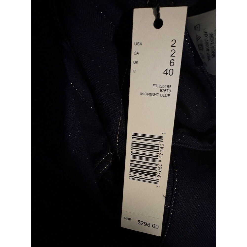 Elie Tahari womens The Gavi Slit Knit Jeans size 2 Midnight Blue 31" inseam $295 - Picture 14 of 16